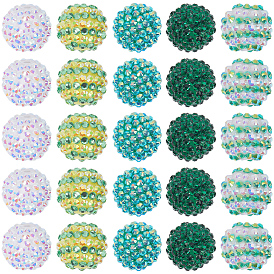 30 шт 5 стиль круглые смоляные стразы градуированные бусины, с ув гальванических акриловые круглые бусины внутри, AB-цветов
