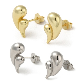 925 Sterling Silver Stud Earrings for Women, Teardrop