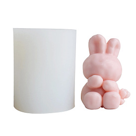 3D Cartoon Rabbit Scented Candle Food Grade Silicone Molds, Aromatherapy Candle Moulds