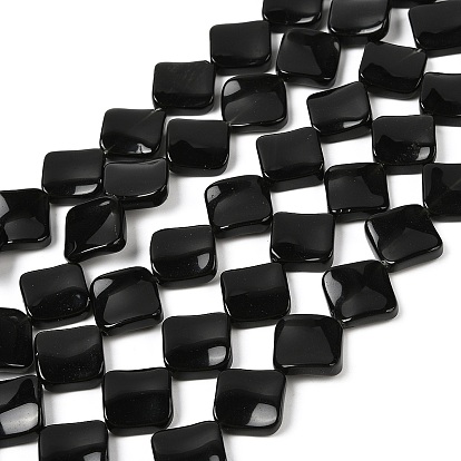 Натуральный черный камень бисер нитей, витую ромб