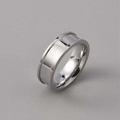 201 Einstellungen für gerillte Fingerringe aus Edelstahl, Ringkernrohling, für die Herstellung von Inlay-Ringschmuck