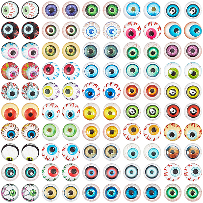 100 стеклянные кабошоны шт., плоские круглые с глаз