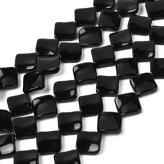 Натуральный черный камень бисер нитей, витую ромб