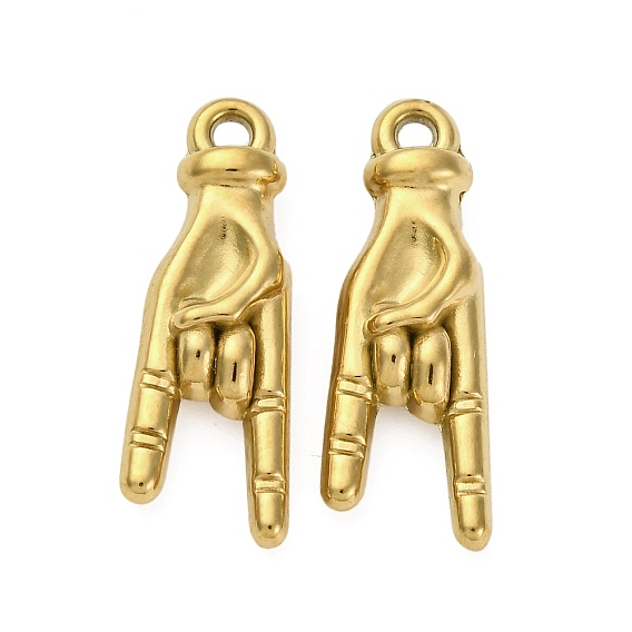 304 подвески из нержавеющей стали, ионное покрытие (ip), mano cornuto итальянский талисман для руки