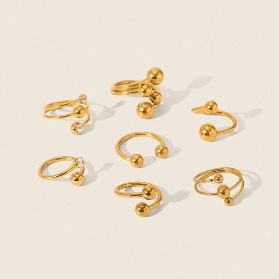 304 открытые манжеты из нержавеющей стали для женщин, со стразами