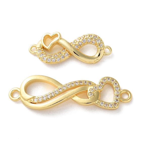 Стойка покрытие латунь прозрачный кубический цирконий бесконечность сердце соединительные подвески, долговечный, без свинца и без кадмия