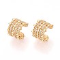 Латунные серьги-манжеты из прозрачного кубического циркония, сплетенный с С-образной формой