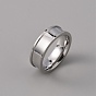 201 Stainless Steel Grooved Finger Ring Settings, Ring Core Blank, for Inlay Ring Jewelry Making