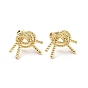 Brass Wrap Knot Stud Earrings for Women