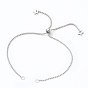 304 Stainless Steel Slider Bracelets Making, Box Chain Bolo Bracelets Making, with Mixed Shape Charms