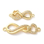 Стойка покрытие латунь прозрачный кубический цирконий бесконечность сердце соединительные подвески, долговечный, без свинца и без кадмия