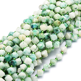 Naturelles sésame jaspe perles brins, facette, Toupie