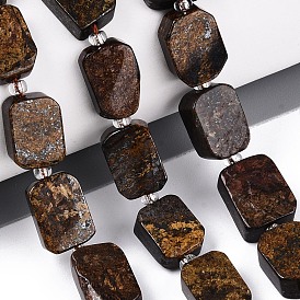 Природные бронзитом бисер нитей, с бисером, прямоугольные