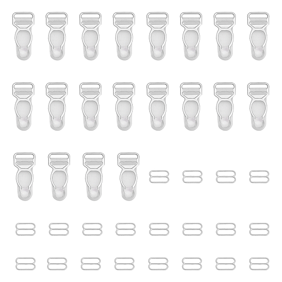 40шт 2 стиль сплава и пластика пряжки для регулировки подвязки, обруч для ползунка бюстгальтера