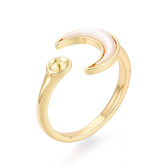 Установка колец-манжет из лунной латуни, для полуполых бусин 