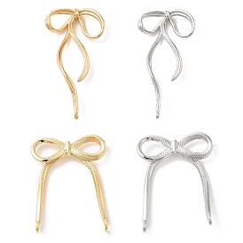 Латунные серьги, с петлей, бантом