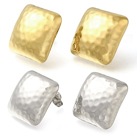 304 Stainless Steel Rhombus Stud Earrings