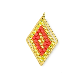 Подвески в форме ромба из стеклянного бисера, с целью перехода в кольце