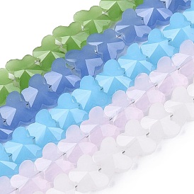 Imitation Jade Glass Beads Strands, Butterfly, Faceted