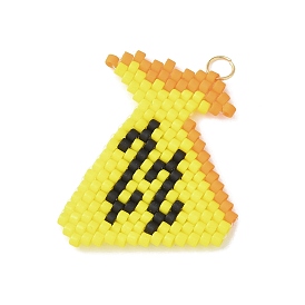 Сумка для денег из стеклянного бисера ручной работы с подвесками в виде долларов, с настоящими 18позолоченными 304 кольцами из нержавеющей стали