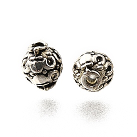 Сплавочные овальные бусины тибетского стиля , без кадмия и без свинца, круглые