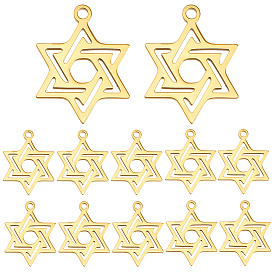 12шт ионное покрытие (ip) 316л хирургические подвески из нержавеющей стали, без никеля , звезда Дэвида Шарма