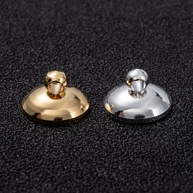 Brass Bead Cap Pendant Bails, for Globe Glass Bubble Cover Pendants, Long-Lasting Plated