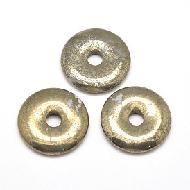 Donut/Pi Disc Natural Pyrite Pendants