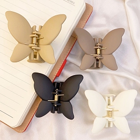 Frosted Butterfly Hair Claw Clip, Plastic Butterfly Ponytail Hair Clip for Women
