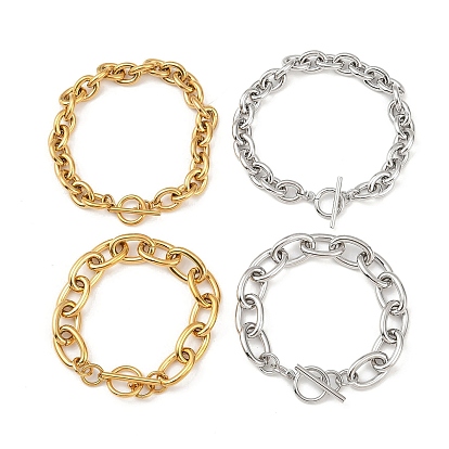 304 женские браслеты-цепочки из нержавеющей стали, с Переключить застежками