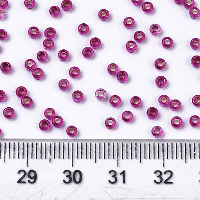 Glass Seed Beads, Fit for Machine Eembroidery, Silver Lined, Round