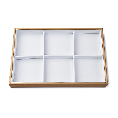 2 ряд 6 сетки съемные подставки для ювелирных изделий из искусственной кожи, прямоугольные, для колец, Серьги, 