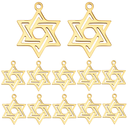 12шт ионное покрытие (ip) 316л хирургические подвески из нержавеющей стали, без никеля , звезда Дэвида Шарма