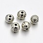 Tibetan Style Alloy Round with Eye Beads, Lead Free & Cadmium Free & Nickel Free, 6mm, Hole: 1mm