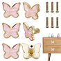 Dyed Natural Shell Cabinet Handles, with Alloy Findings, Butterfly