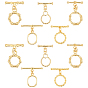 10Set 5 Style Brass Toggle Clasps, with Jump Rings, Long-Lasting Plated, Polygon