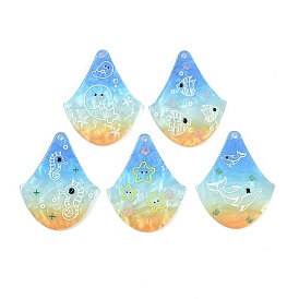 Серия морских организмов в форме веера акриловые подвески