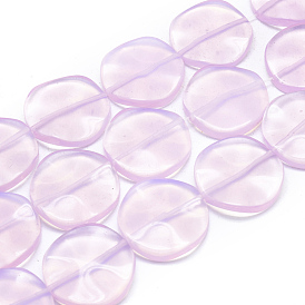 Perles opalite brins, plat rond, ondulés