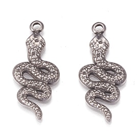 304 Настройки горный хрусталь из нержавеющей стали кулон, змея