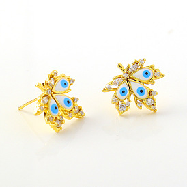 Multi-colored Exquisite Devil Eye Diamond-studded Earrings with Unique Charm