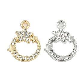 Подвески из сплава с микропаве из стразов, звезда