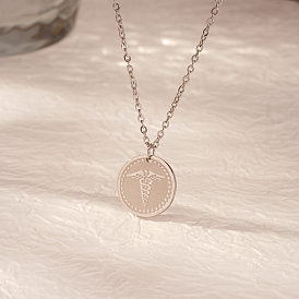 Стильные 304 подвески-кадуцей из нержавеющей стали с медицинским символом для женщин