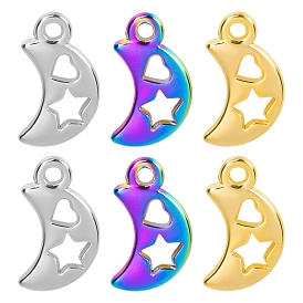 304 подвески из нержавеющей стали, Луна с сердцем и звездой