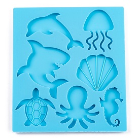Ocean Theme Mixed Marine Organism DIY Pendant Silicone Molds, Resin Casting Molds, for UV Resin & Epoxy Resin Jewelry Making