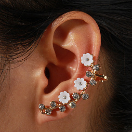 Charming Hollow Flower Earrings with Sparkling Rhinestones for Women's Fashion Jewelry