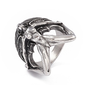 Готика 304 кольцо на палец из нержавеющей стали, женские широкие кольца для мужчин и женщин