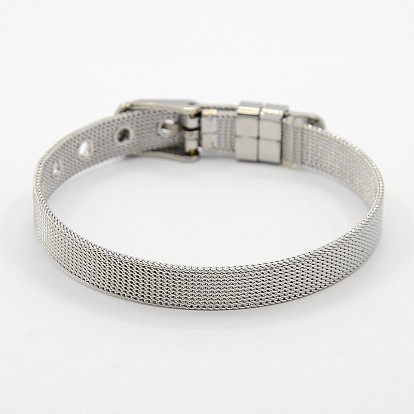 Fashionable Unisex 304 Stainless Steel Watch Band Wristband Bracelets, with Watch Band Clasps