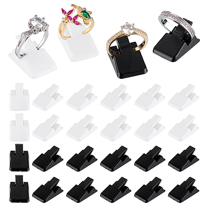 40шт 2 цвета пластиковый держатель кольца, подставки для демонстрации колец, прямоугольные