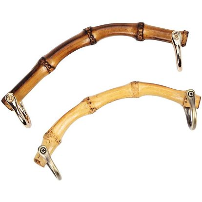 Bamboo Handles Replacement Part, with Alloy Findings, For Bag Accessories