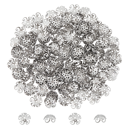 5-Petal 304 Stainless Steel Bead Caps